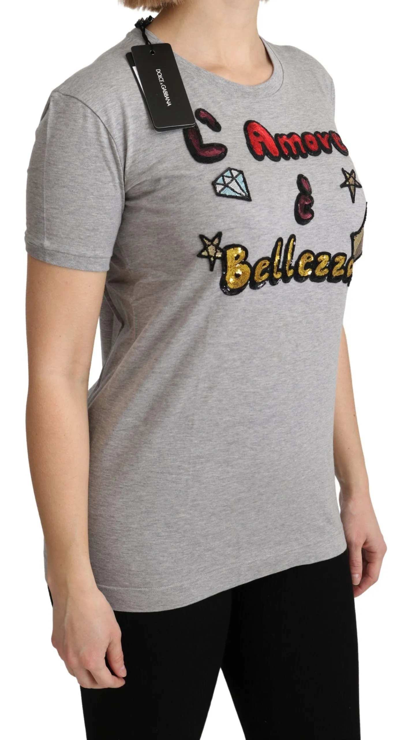 Gray Cotton Amore e Bellezza Top T-shirt sold by Lord & Taylor product image thumbnail 2