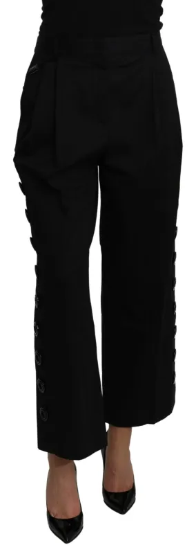 Black High Waist Cropped Cotton Stretch Pants sold by Lord & Taylor