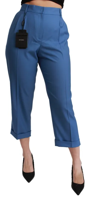 Blue Pleated Wool Cuffed Cropped Trouser Pants sold by Lord & Taylor