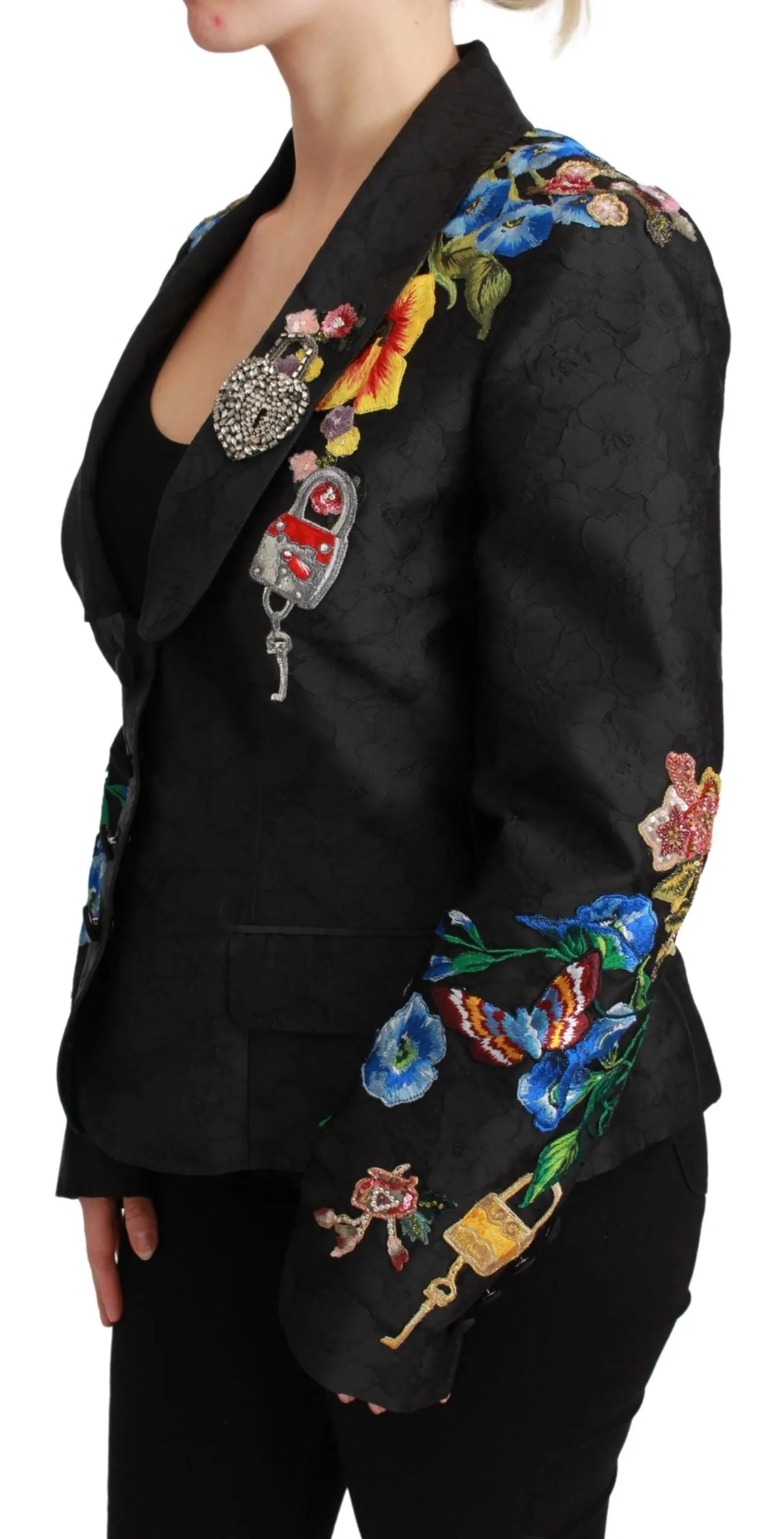 Black Brocade Crystal Blazer Jacket sold by Lord & Taylor product image thumbnail 3