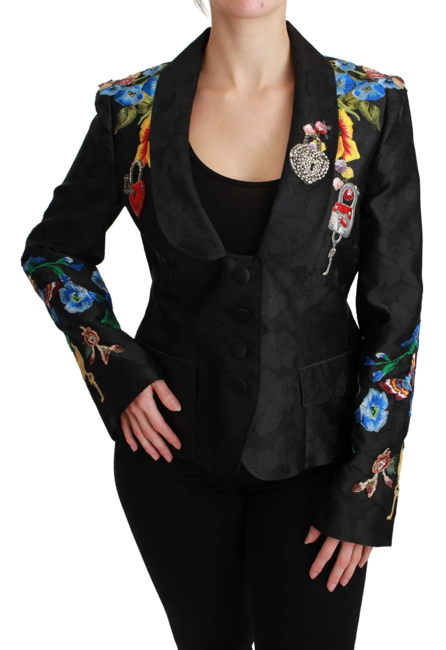 Black Brocade Crystal Blazer Jacket sold by Lord & Taylor