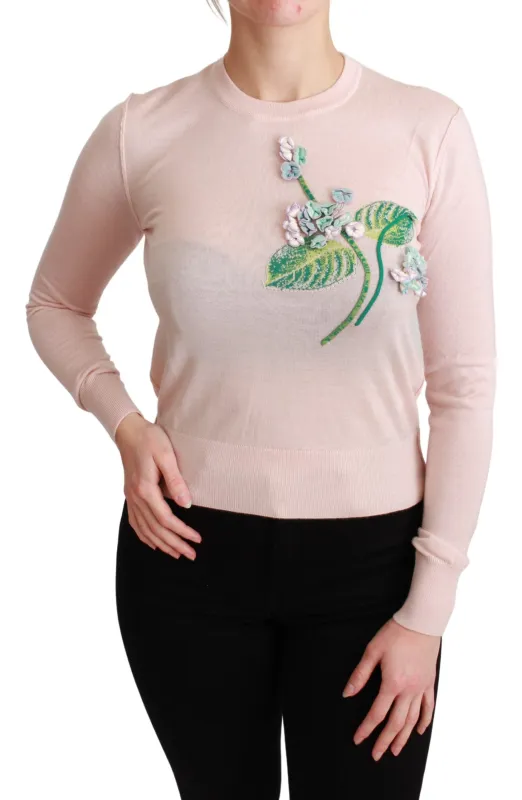 Pink Floral Silk Cashmere Pullover Sweater sold by Lord & Taylor