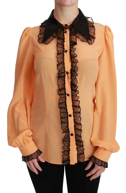 Yellow Silk Sequin Lace Blouse Shirt sold by Lord & Taylor