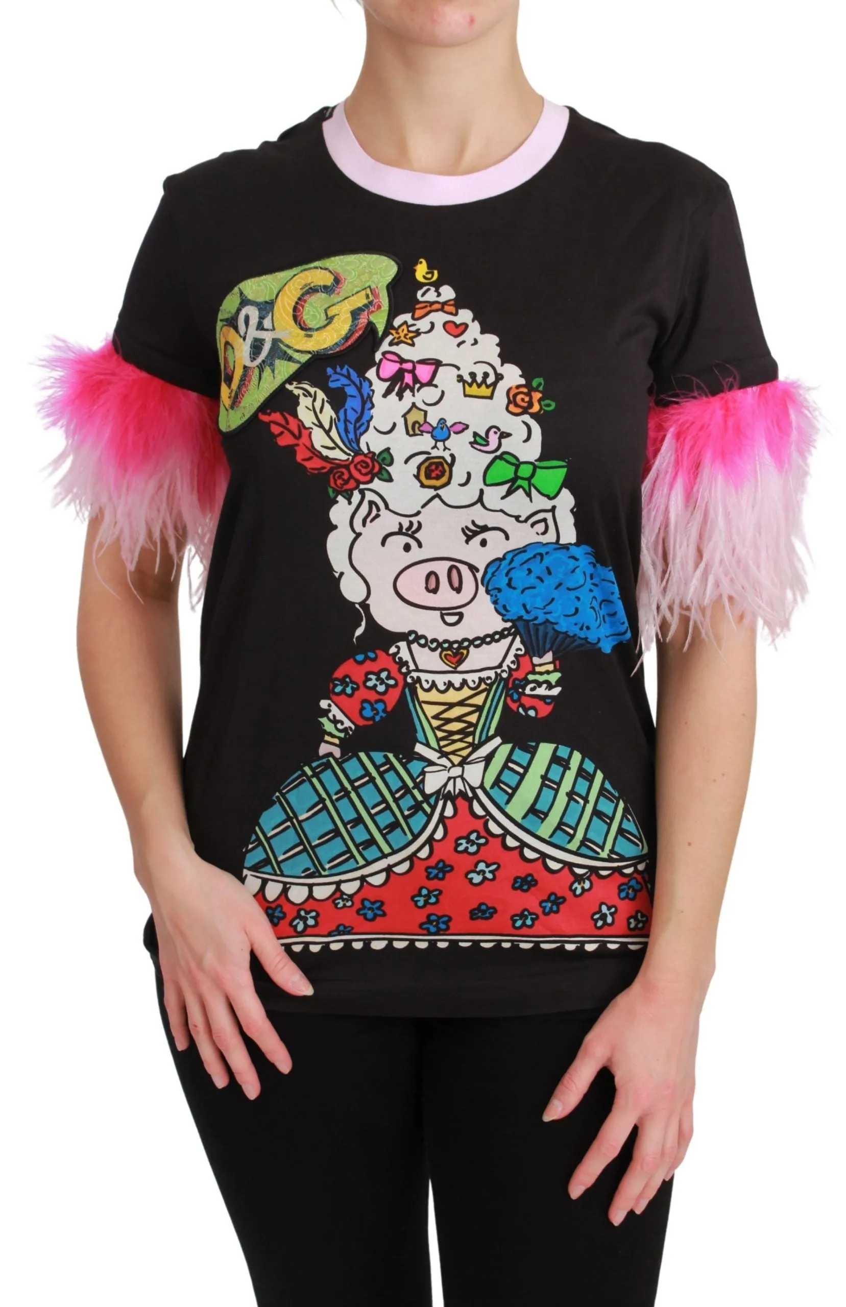 Black YEAR OF THE PIG Top Cotton T-shirt sold by Lord & Taylor
