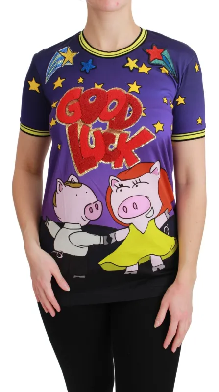 Purple YEAR OF THE PIG Top Cotton T-shirt sold by Lord & Taylor