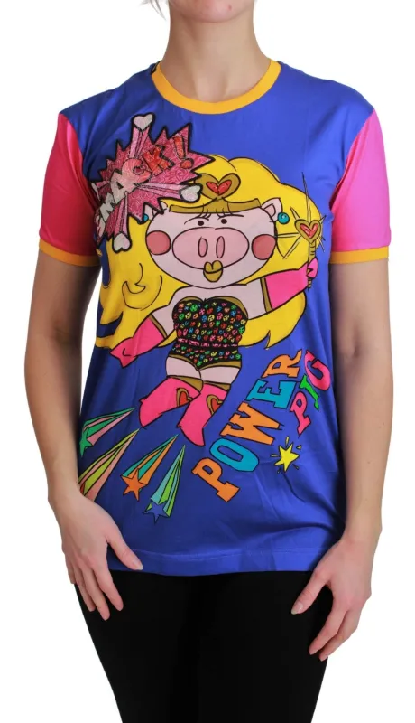 Purple PIG SUPERGIRL Top Cotton T-shirt sold by Lord & Taylor