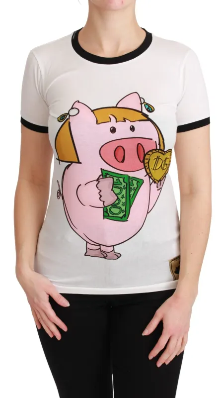 White YEAR OF THE PIG Top Cotton T-shirt sold by Lord & Taylor