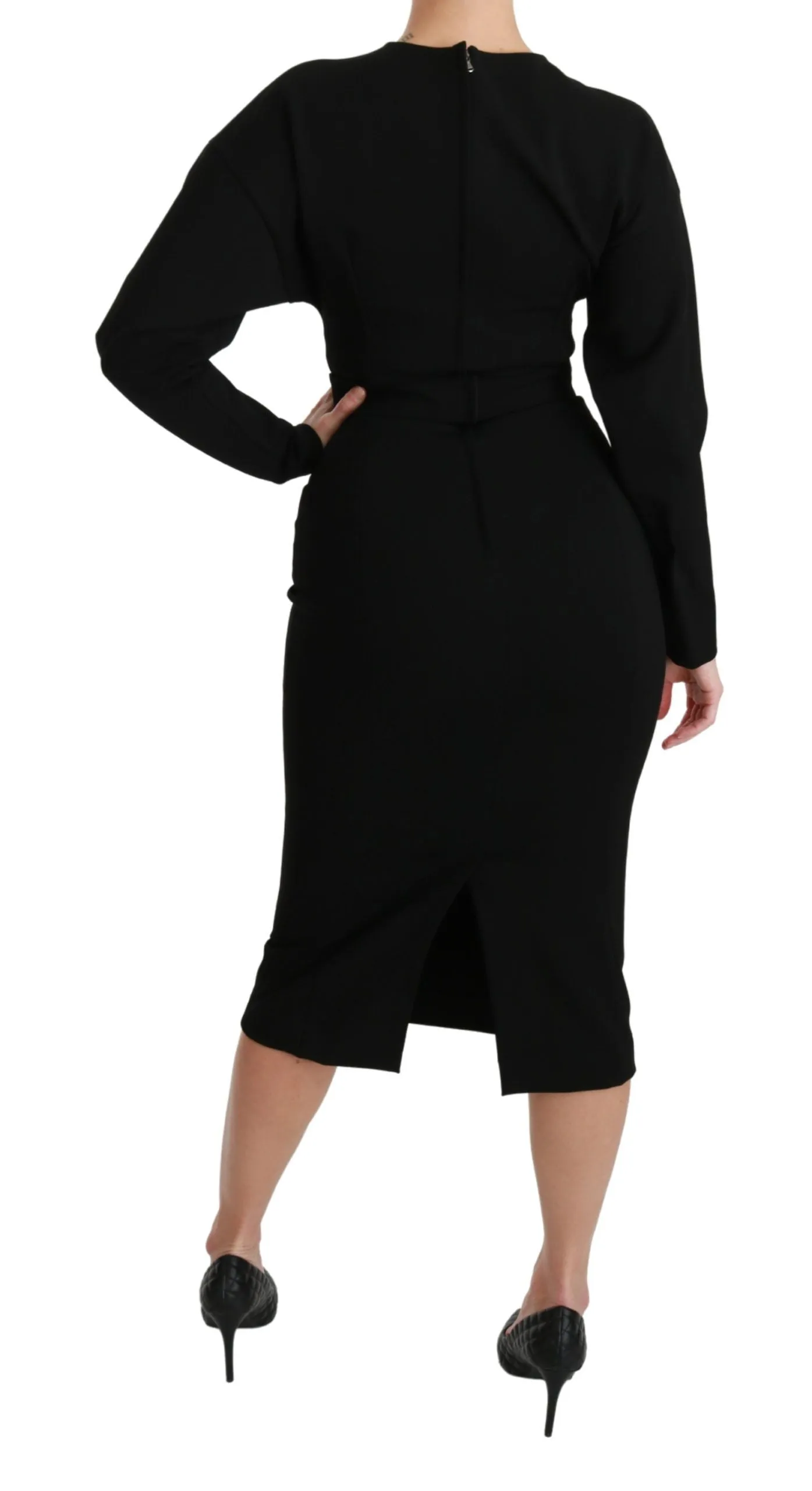 Black Bodycon Sheath Midi Stretch Dress sold by Lord & Taylor product image thumbnail 4
