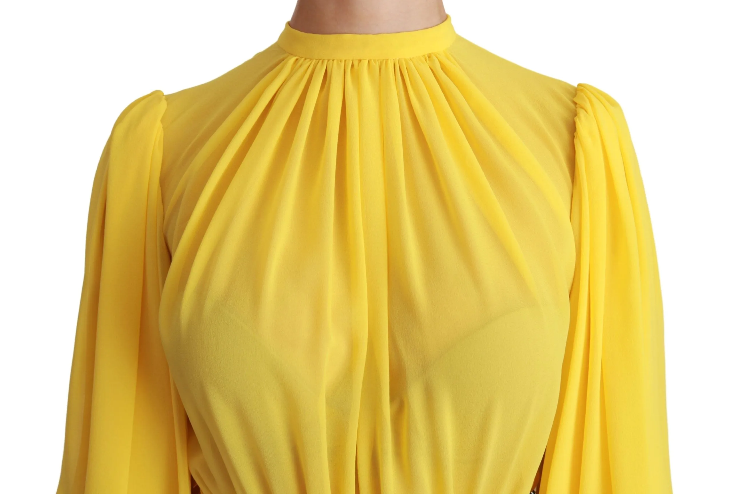 Yellow Pleated A-line Mini 100% Silk Dress sold by Lord & Taylor product image thumbnail 5
