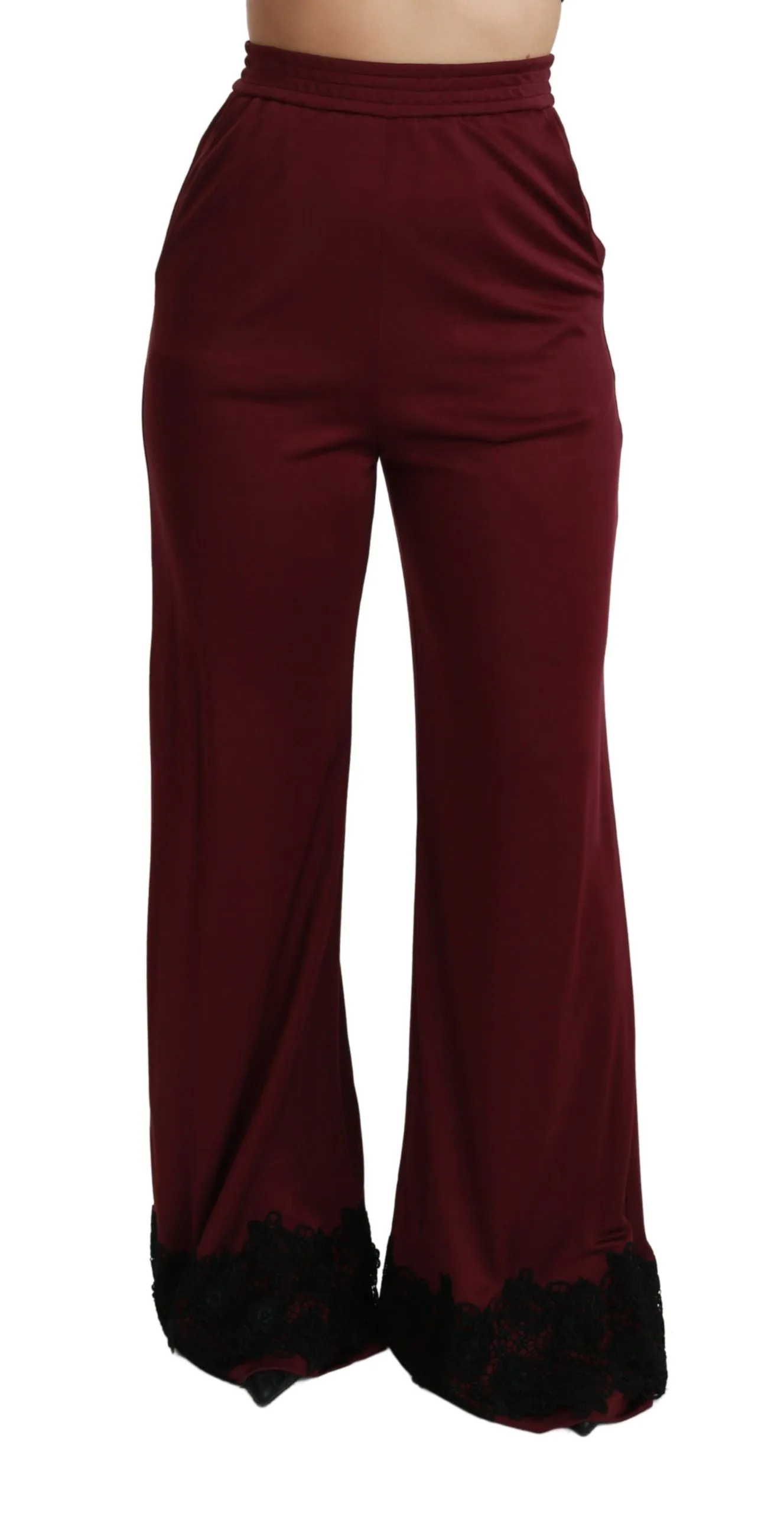 Black Lace High Waist Wide Leg Maroon Pants sold by Lord & Taylor product image thumbnail 3