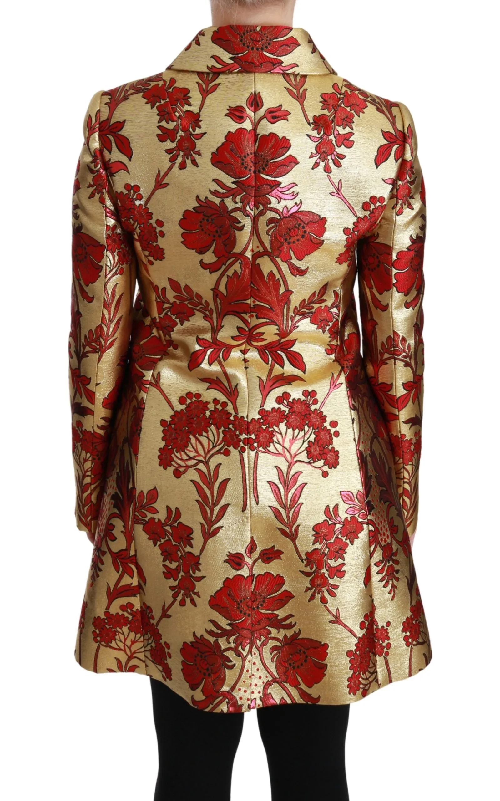 Red Gold Floral Brocade Cape Coat Jacket sold by Lord & Taylor product image thumbnail 4