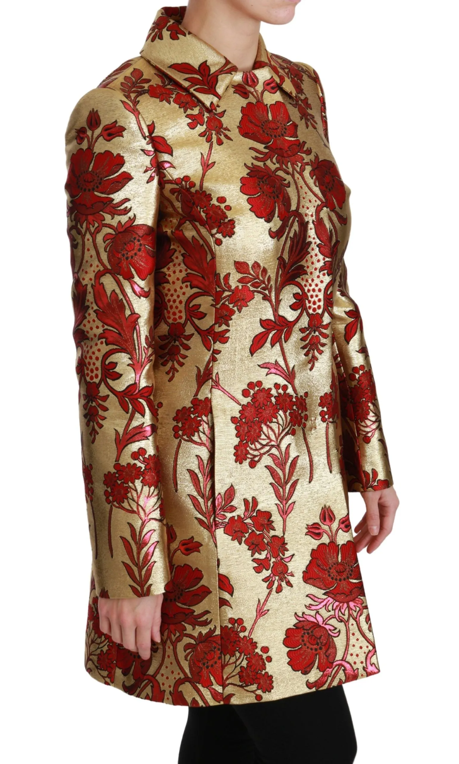 Red Gold Floral Brocade Cape Coat Jacket sold by Lord & Taylor product image thumbnail 2