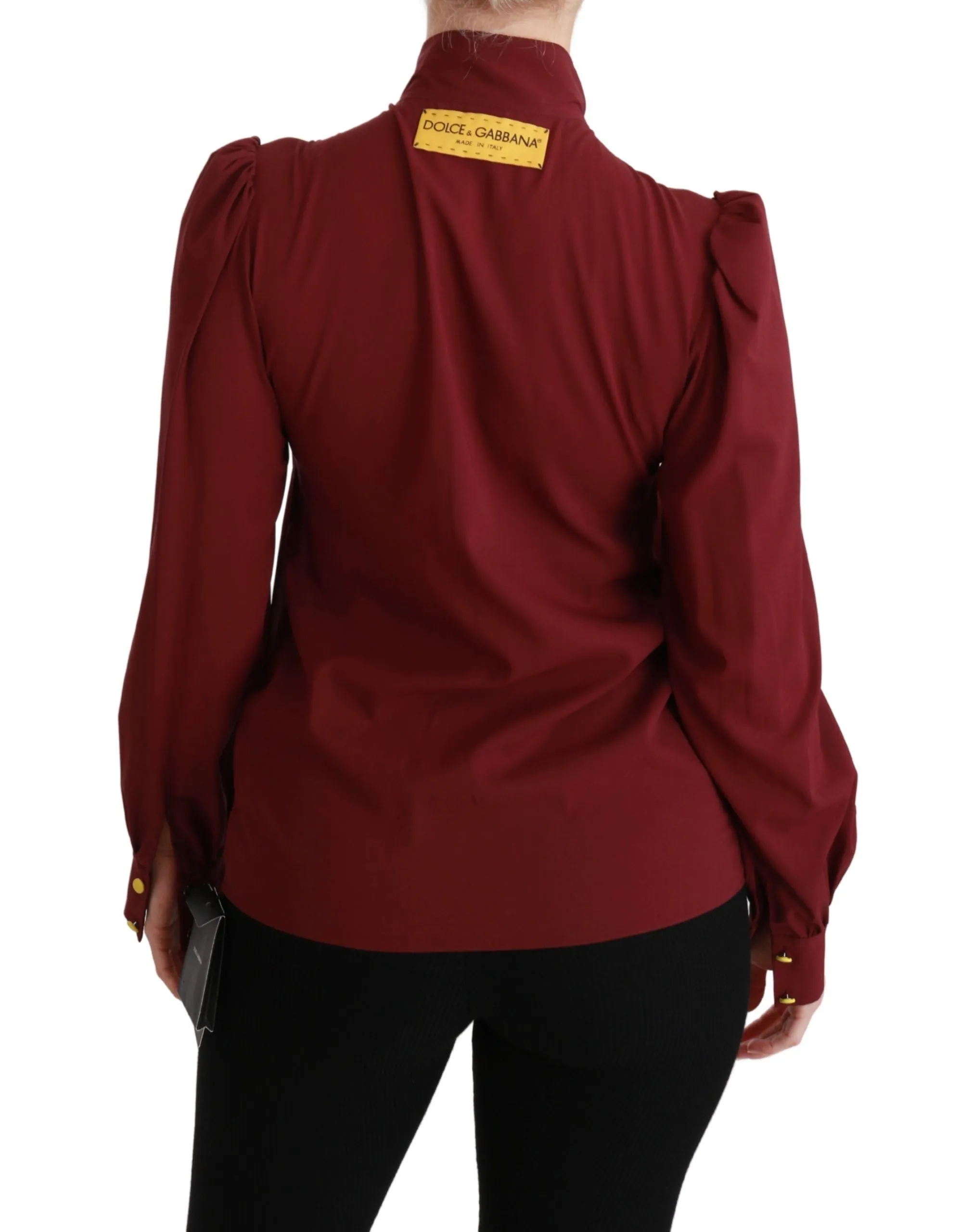 Maroon Long Sleeve Shirt Blouse Silk Top sold by Lord & Taylor product image thumbnail 4