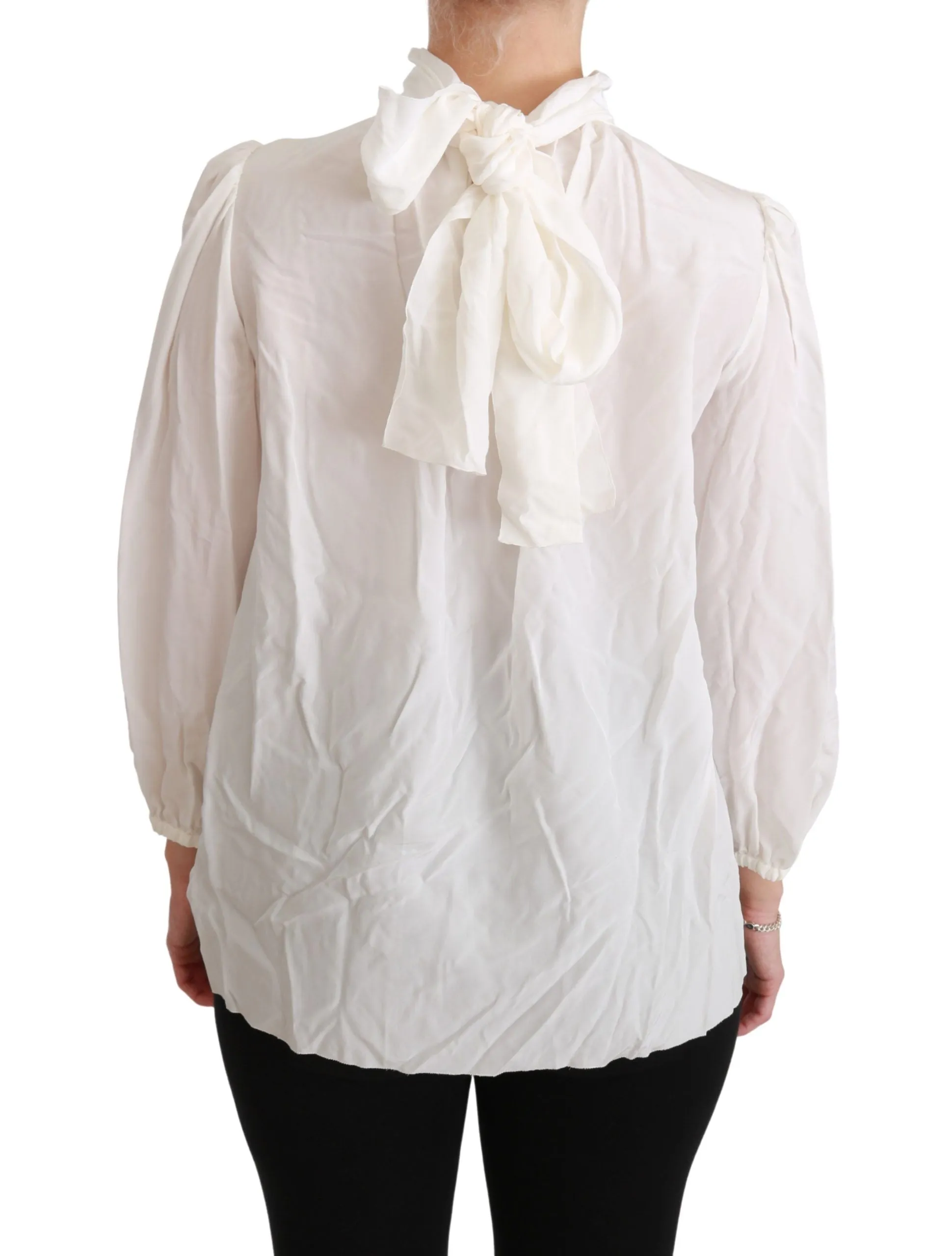 White Turtle Neck Blouse Shirt Silk Top sold by Lord & Taylor product image thumbnail 5