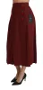 Red High Waist Pleated Maxi Wool Skirt sold by Lord & Taylor