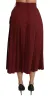 Red High Waist Pleated Maxi Wool Skirt sold by Lord & Taylor