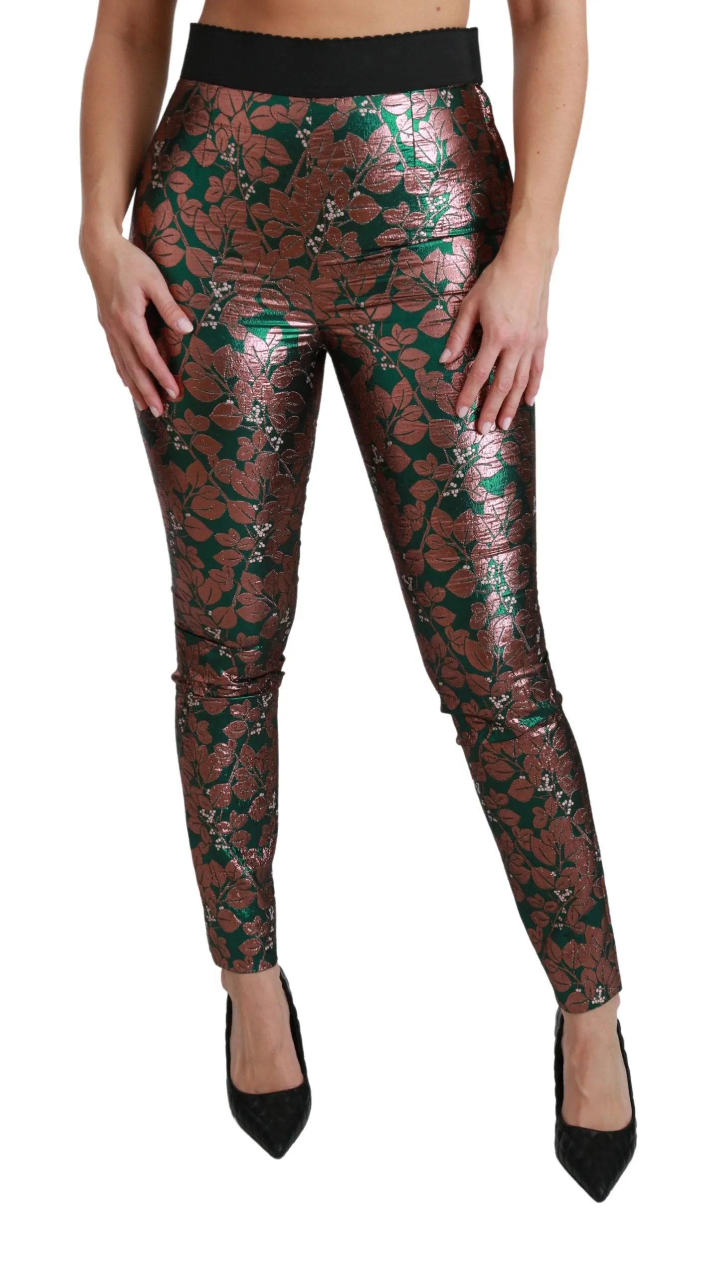 Green Bronze Leaf Tights Skinny Pants sold by Lord & Taylor product image thumbnail 2