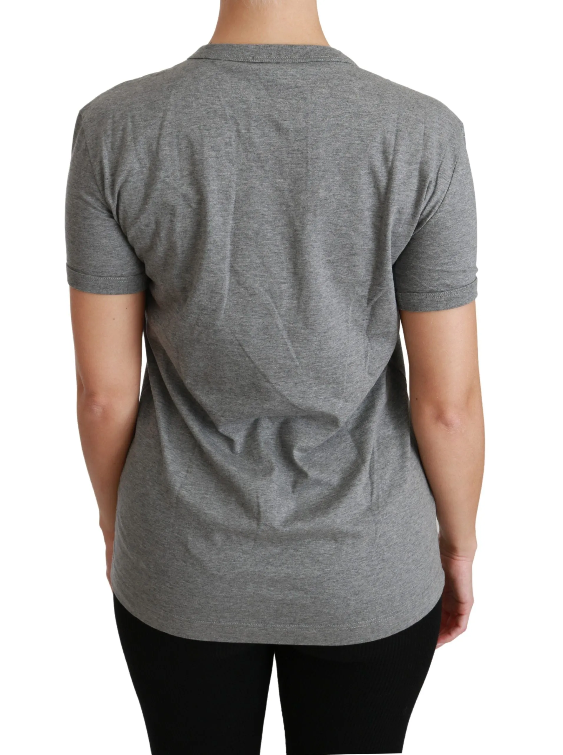 Gray Crewneck Amore Patch Cotton Top T-shirt sold by Lord & Taylor product image thumbnail 4