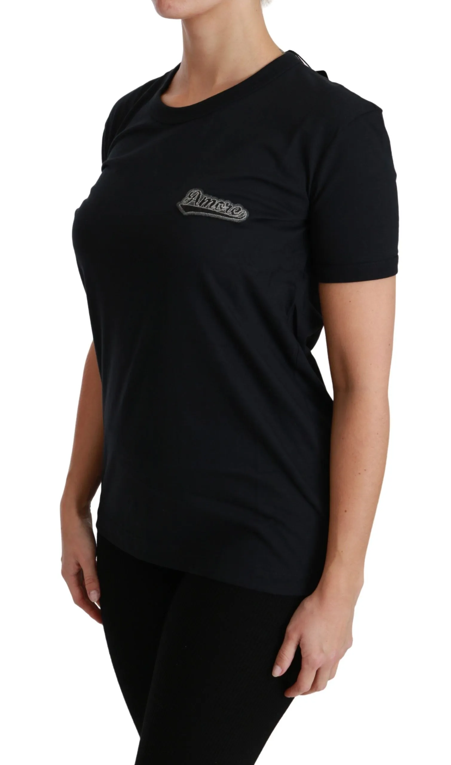Blue Amore Patch Crewneck Cotton Top T-shirt sold by Lord & Taylor product image thumbnail 4
