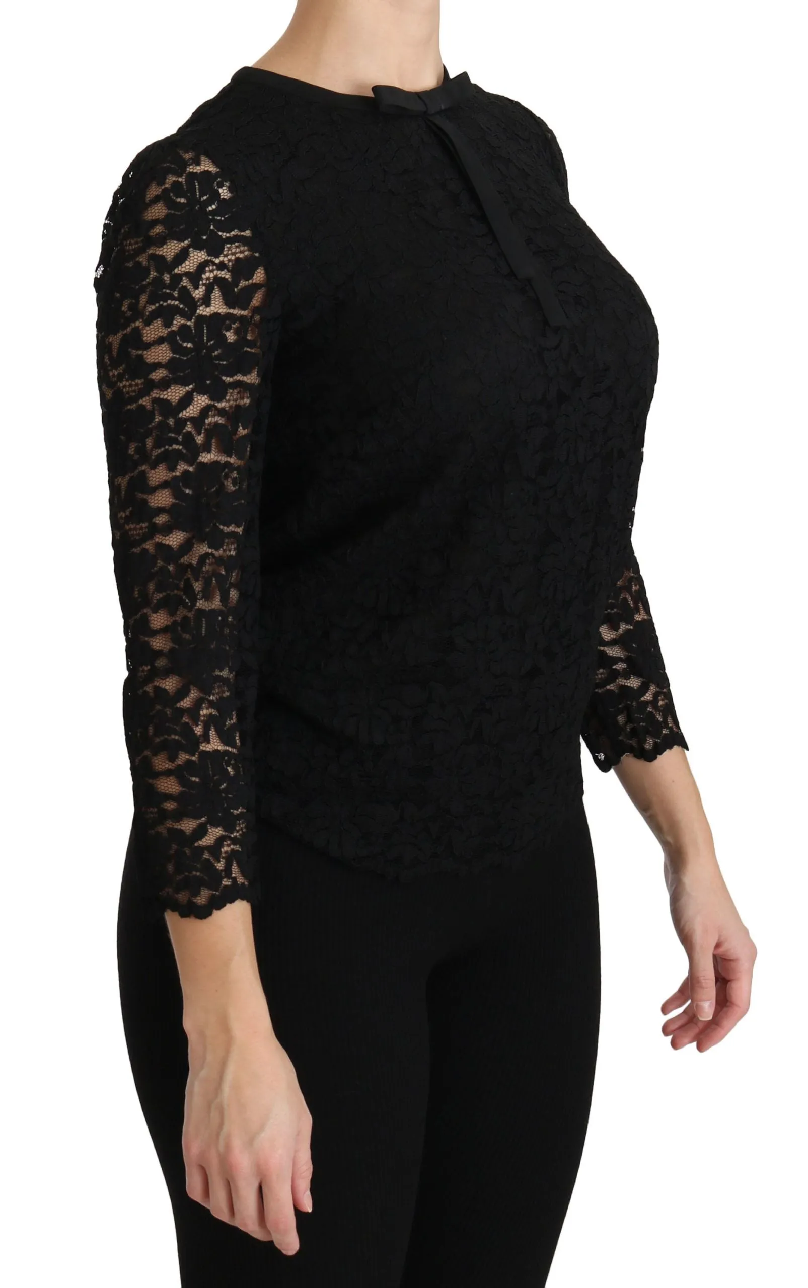 Black Lace Long Sleeve Nylon Blouse sold by Lord & Taylor product image thumbnail 2
