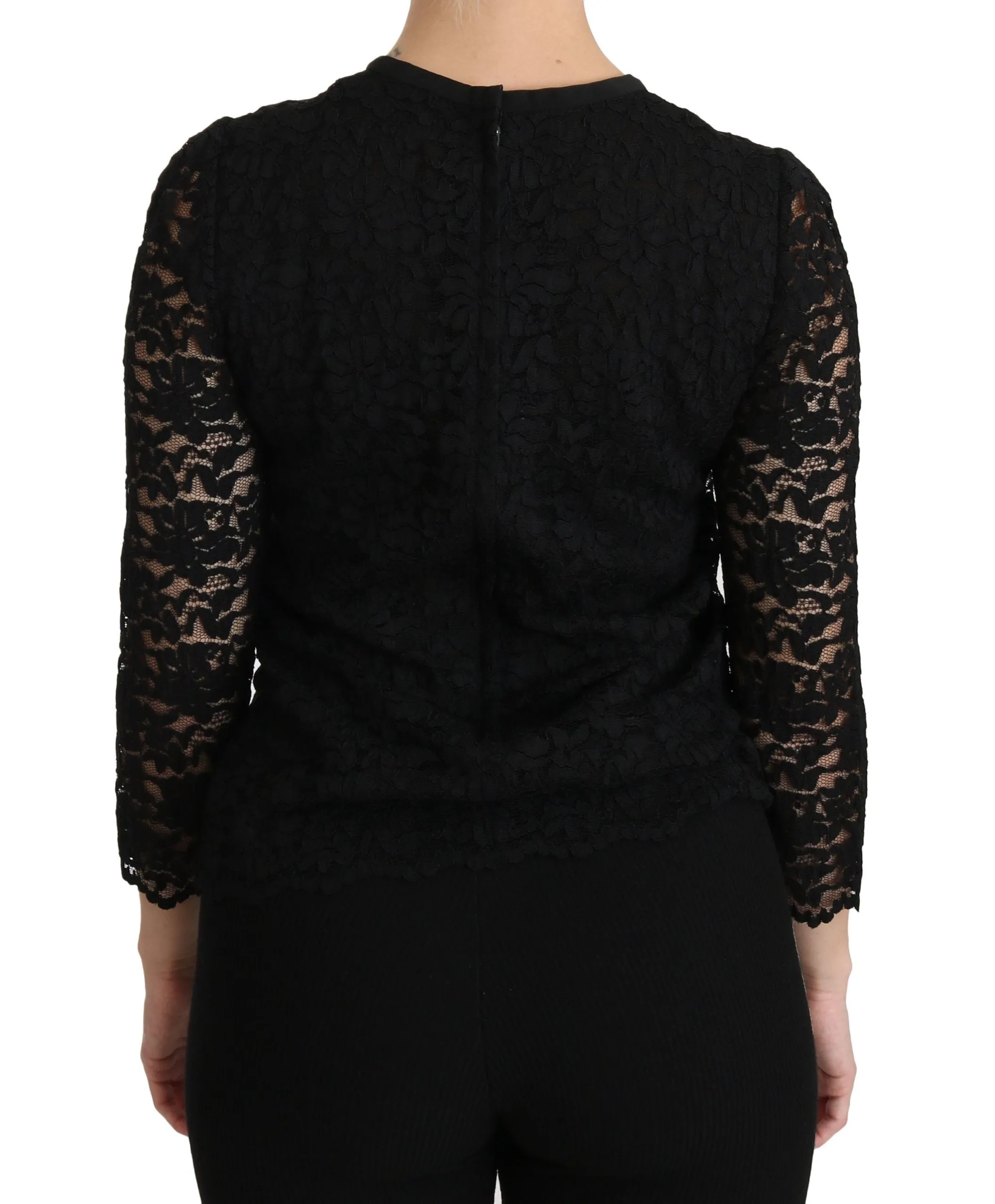 Black Lace Long Sleeve Nylon Blouse sold by Lord & Taylor product image thumbnail 4