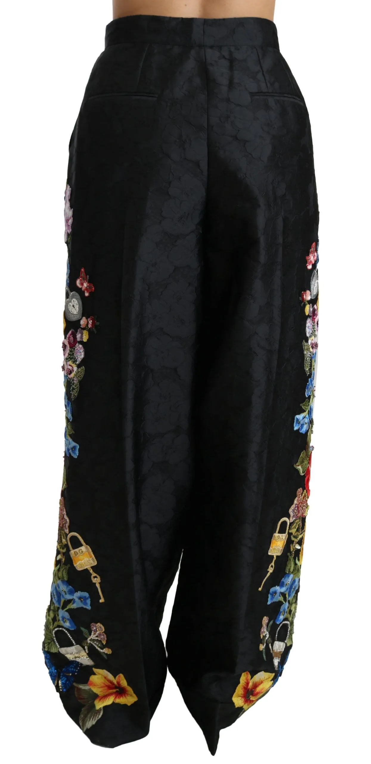 Black Brocade Floral Sequined Beaded Pants sold by Lord & Taylor product image thumbnail 5