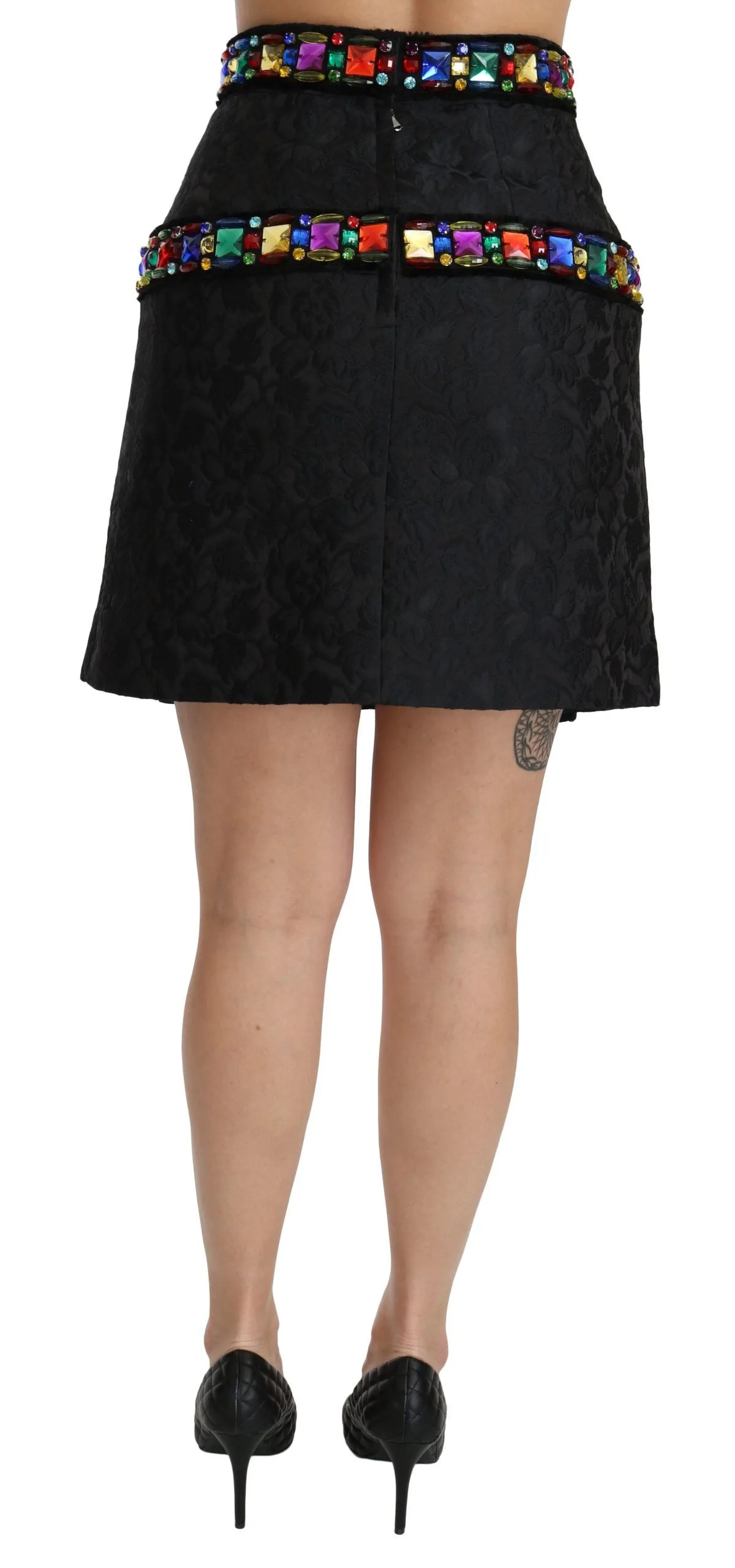 Black Crystal Embellished High Waist Skirt sold by Lord & Taylor product image thumbnail 4