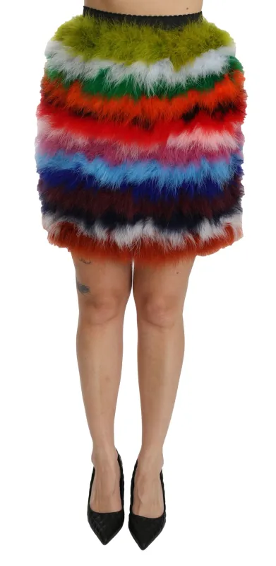 Red Blue High Waist Mini Feather Skirt sold by Lord & Taylor