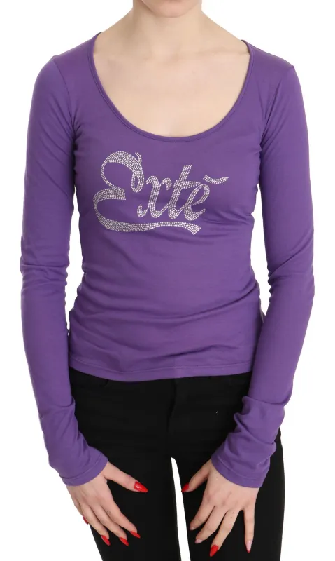 Purple Exte Crystal Embellished Long Sleeve Top Blouse sold by Lord & Taylor