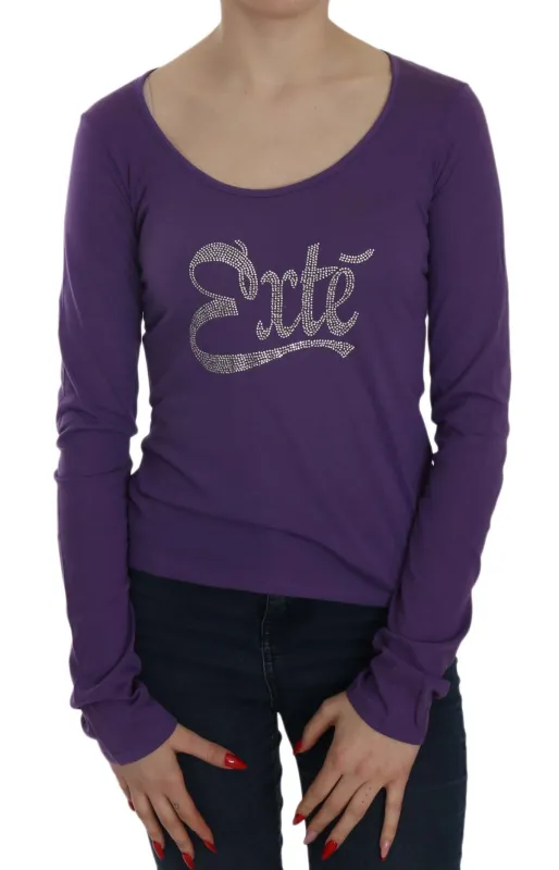 Purple Crystal Embellished Long Sleeve Casual Top sold by Lord & Taylor