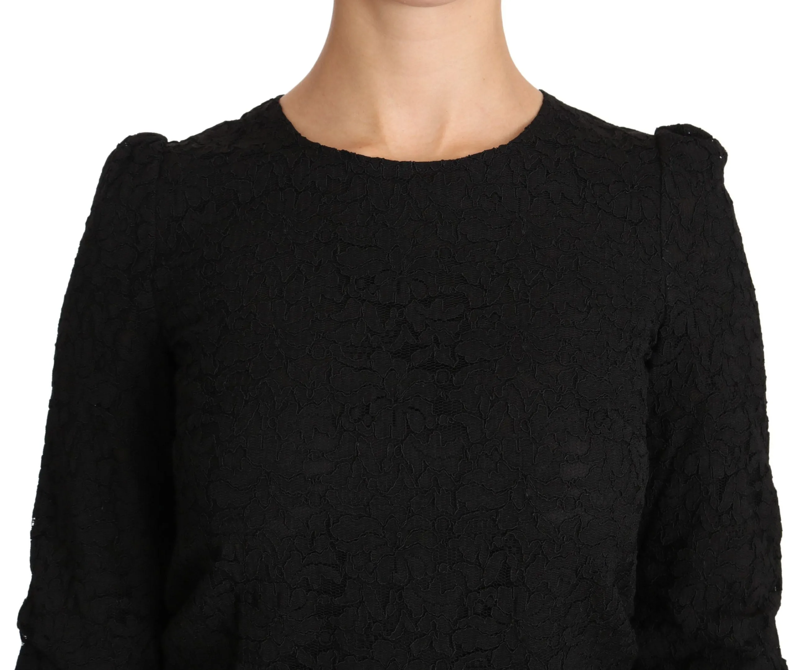 Black Floral Lace Zipper Top Blouse sold by Lord & Taylor product image thumbnail 4
