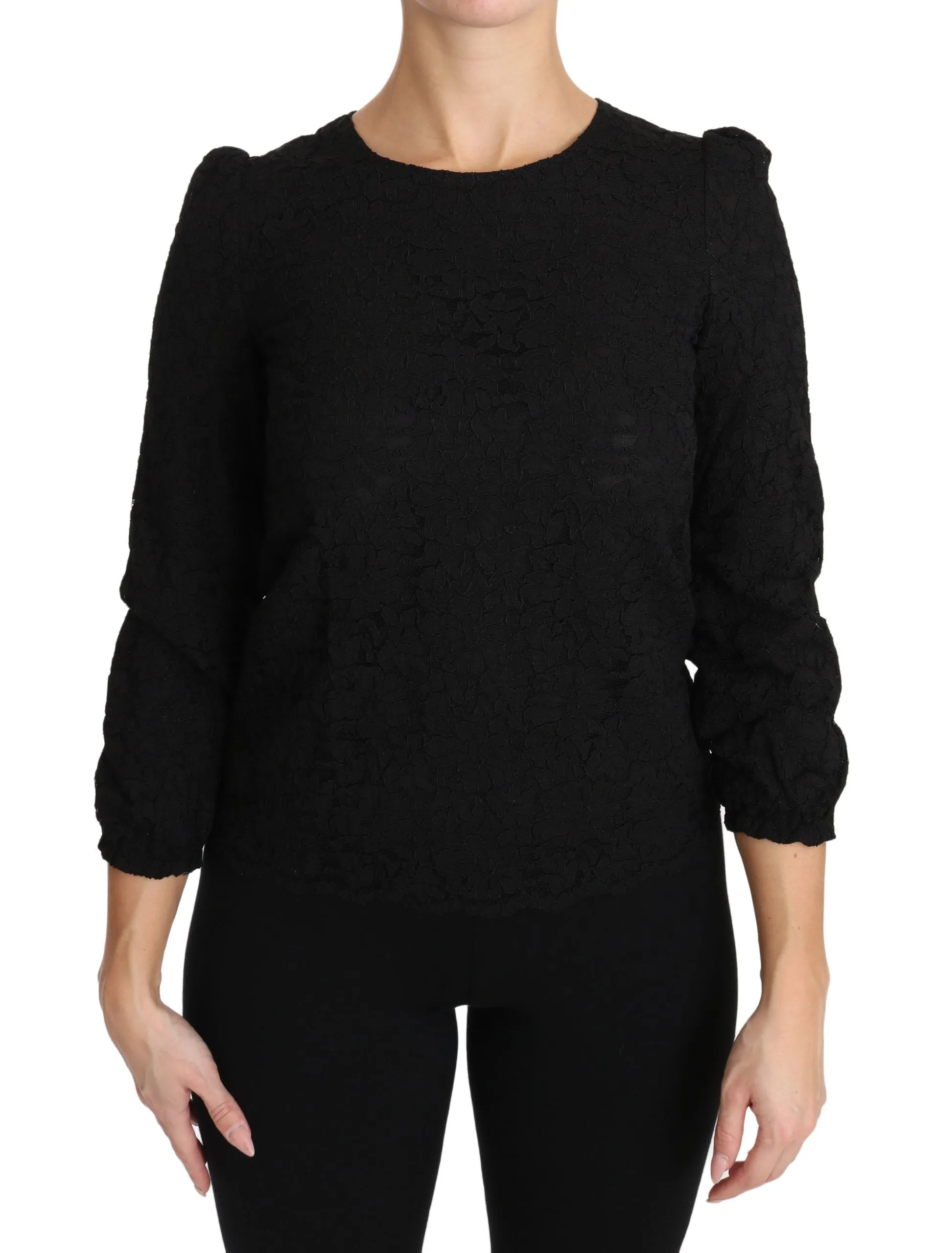 Black Floral Lace Zipper Top Blouse sold by Lord & Taylor