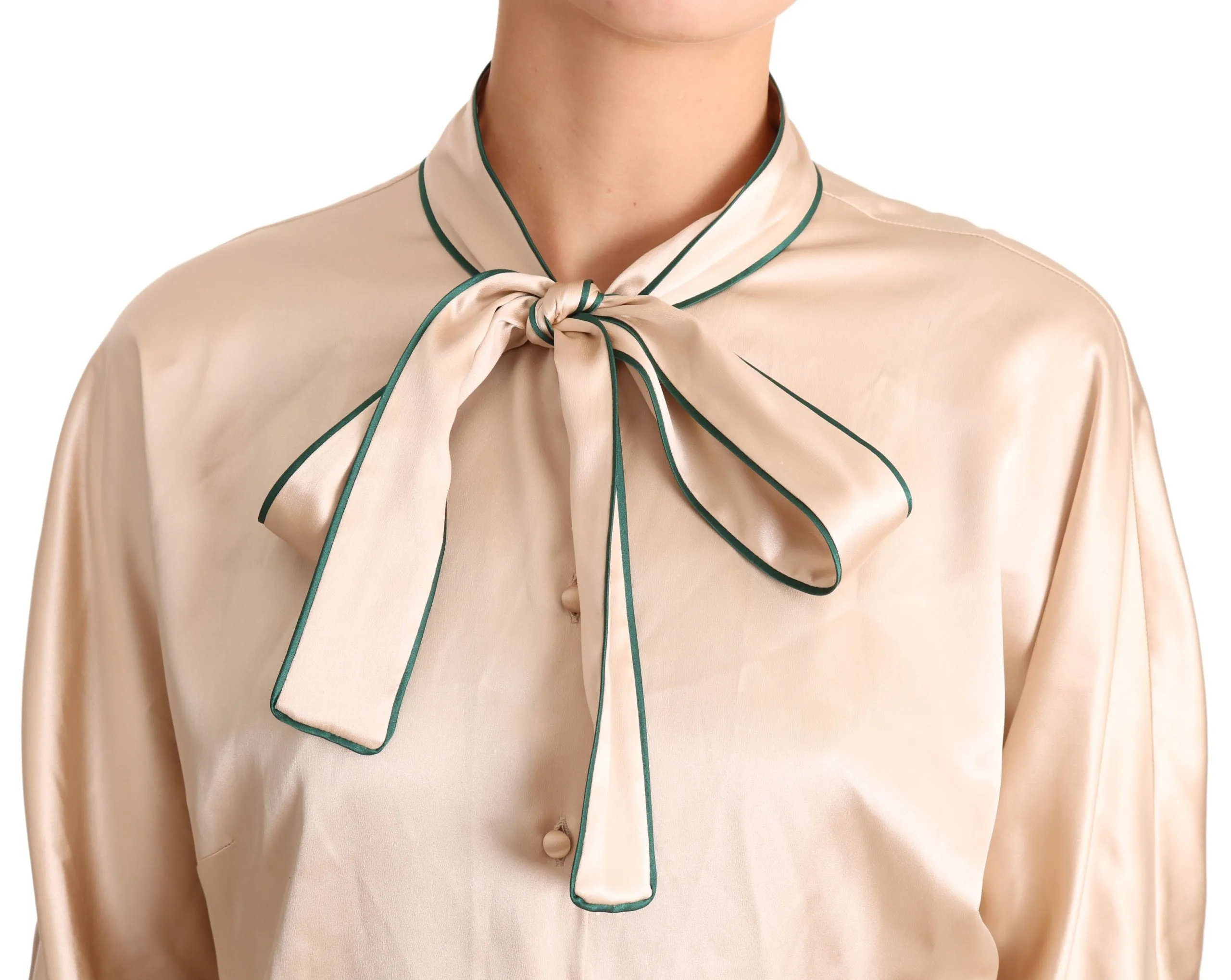 Beige Ribbon Silk Stretch Top Blouse sold by Lord & Taylor product image thumbnail 5