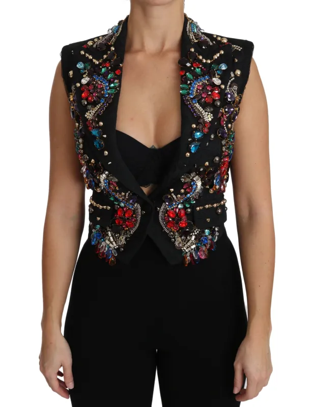 Black Crystal Sicily Vest Waistcoat sold by Lord & Taylor