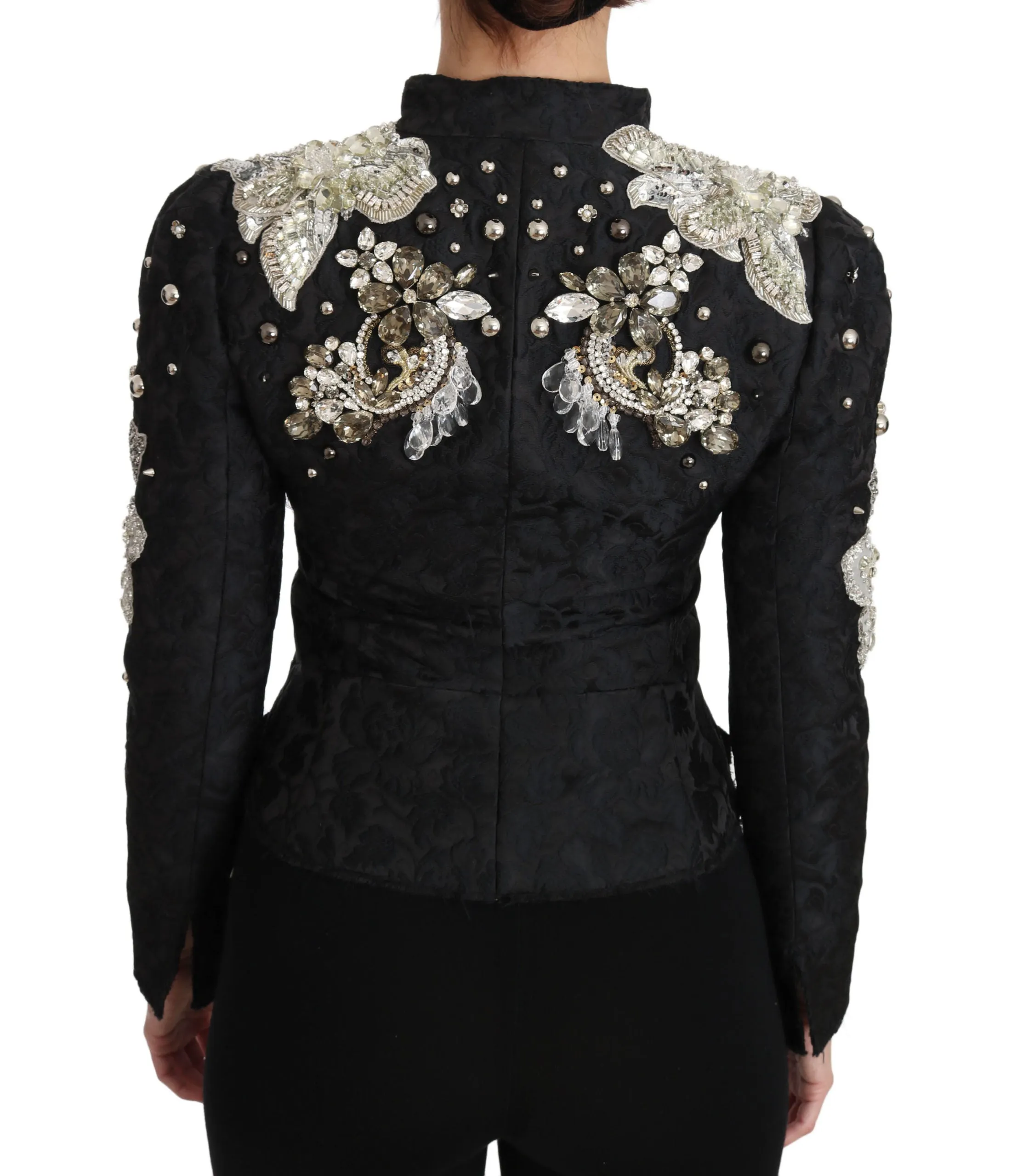 Black Jacquard Crystal Floral Jacket sold by Lord & Taylor product image thumbnail 2