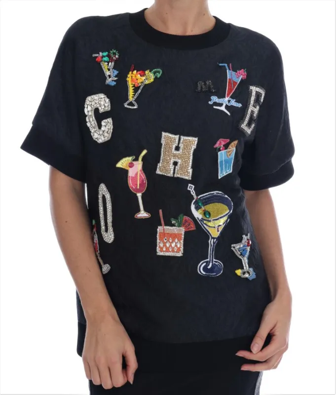 Black Brocade Cocktail Crystal Sweater sold by Lord & Taylor