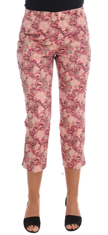 Pink Floral Brocade Capri Pants made by Lord & Taylor