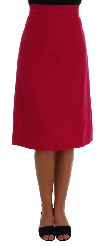 Pink Wool Knee Long A-Line Skirt sold by Lord & Taylor