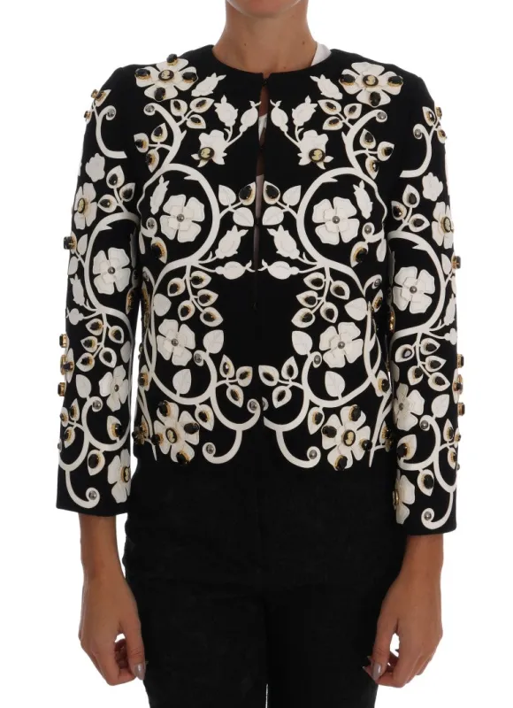 Black Baroque Floral Crystal Jacket sold by Lord & Taylor