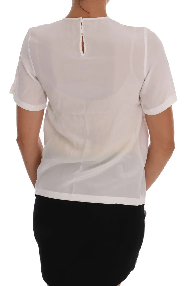 White Silk ITALIA IS LOVE Blouse T-shirt sold by Lord & Taylor product image thumbnail 3