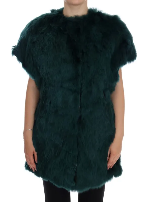 Green Alpaca Fur Vest Sleeveless Jacket sold by Lord & Taylor