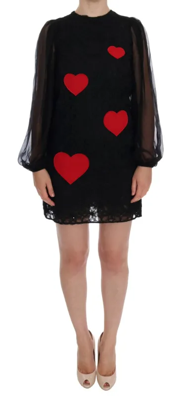 Black Lace Red Heart Shift Dress sold by Lord & Taylor