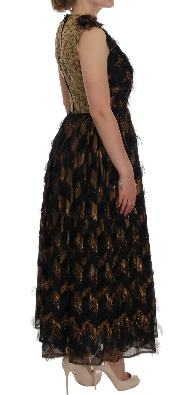 Black Silk Brown Fringes A-Line Dress sold by Lord & Taylor product image thumbnail 4