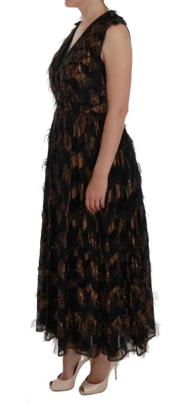 Black Silk Brown Fringes A-Line Dress sold by Lord & Taylor product image thumbnail 2