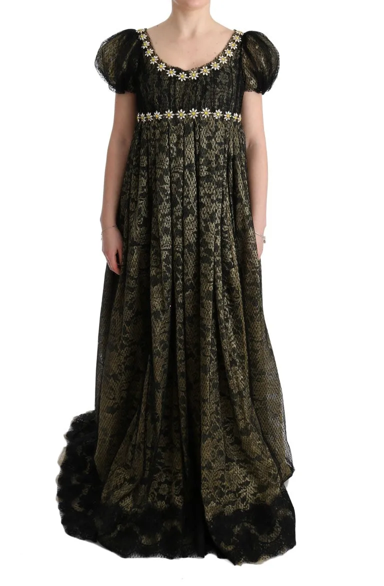 Black Yellow Crystal Lace Shift Dress sold by Lord & Taylor