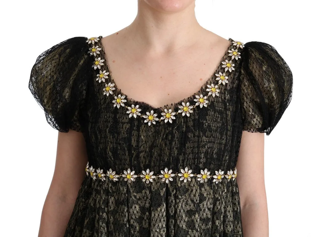 Black Yellow Crystal Lace Shift Dress sold by Lord & Taylor product image thumbnail 5