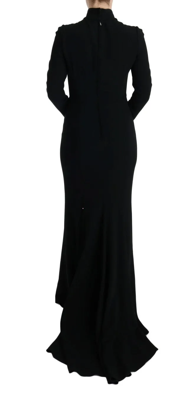Black Stretch Long Gown Sheath Dress sold by Lord & Taylor product image thumbnail 3