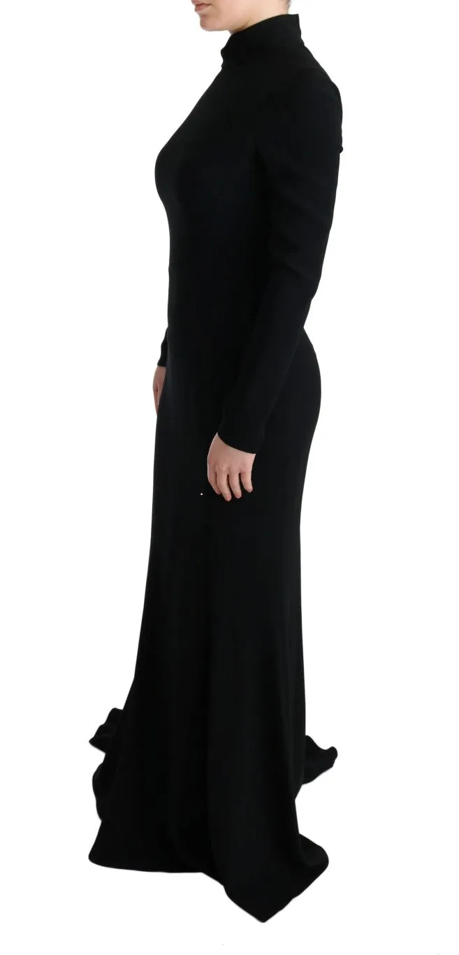 Black Stretch Long Gown Sheath Dress sold by Lord & Taylor product image thumbnail 2