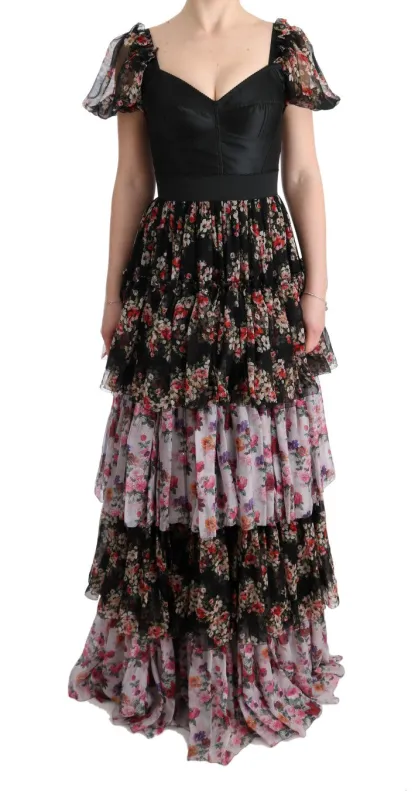Multicolor Silk Stretch Floral Shift Long Dress sold by Lord & Taylor