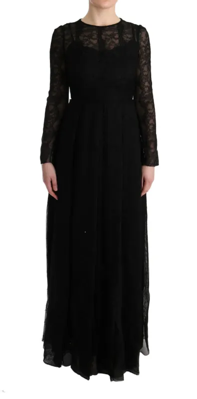 Black Floral Lace Sheath Silk Dress sold by Lord & Taylor